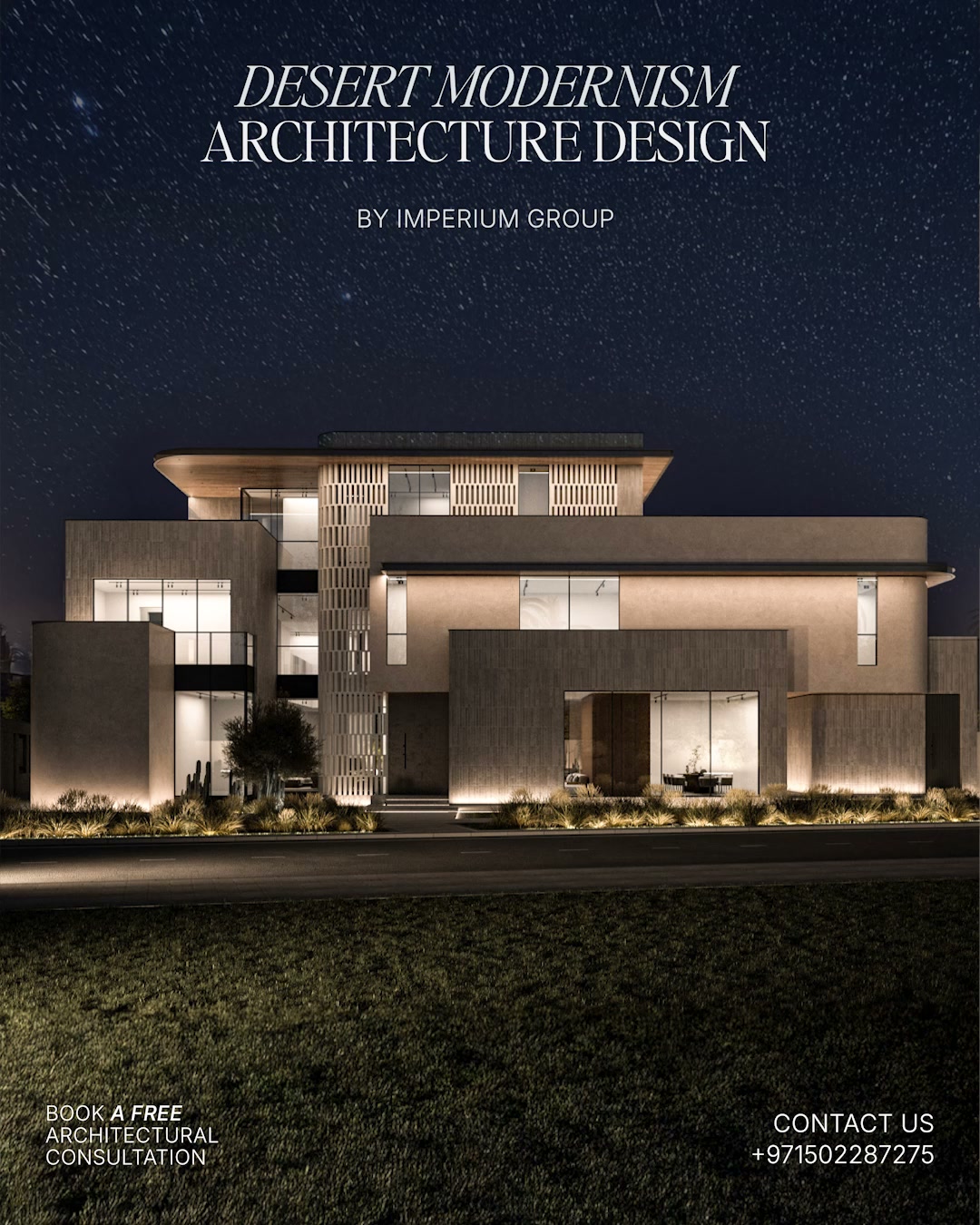 Designed & Built by @imperium.uae

•Curved white stone screen at the entrance blocks direct sunlight...